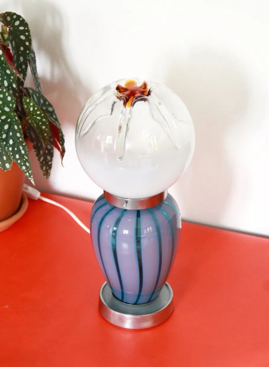 Discount Pamono Space Age Murano Swirl Table Lamps from Mazzega, Italy, 1970s, Set of 2