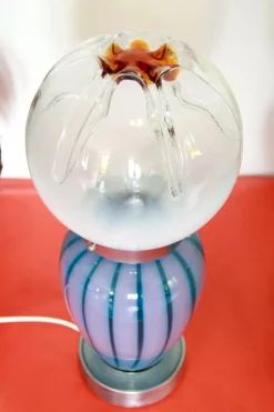 Discount Pamono Space Age Murano Swirl Table Lamps from Mazzega, Italy, 1970s, Set of 2