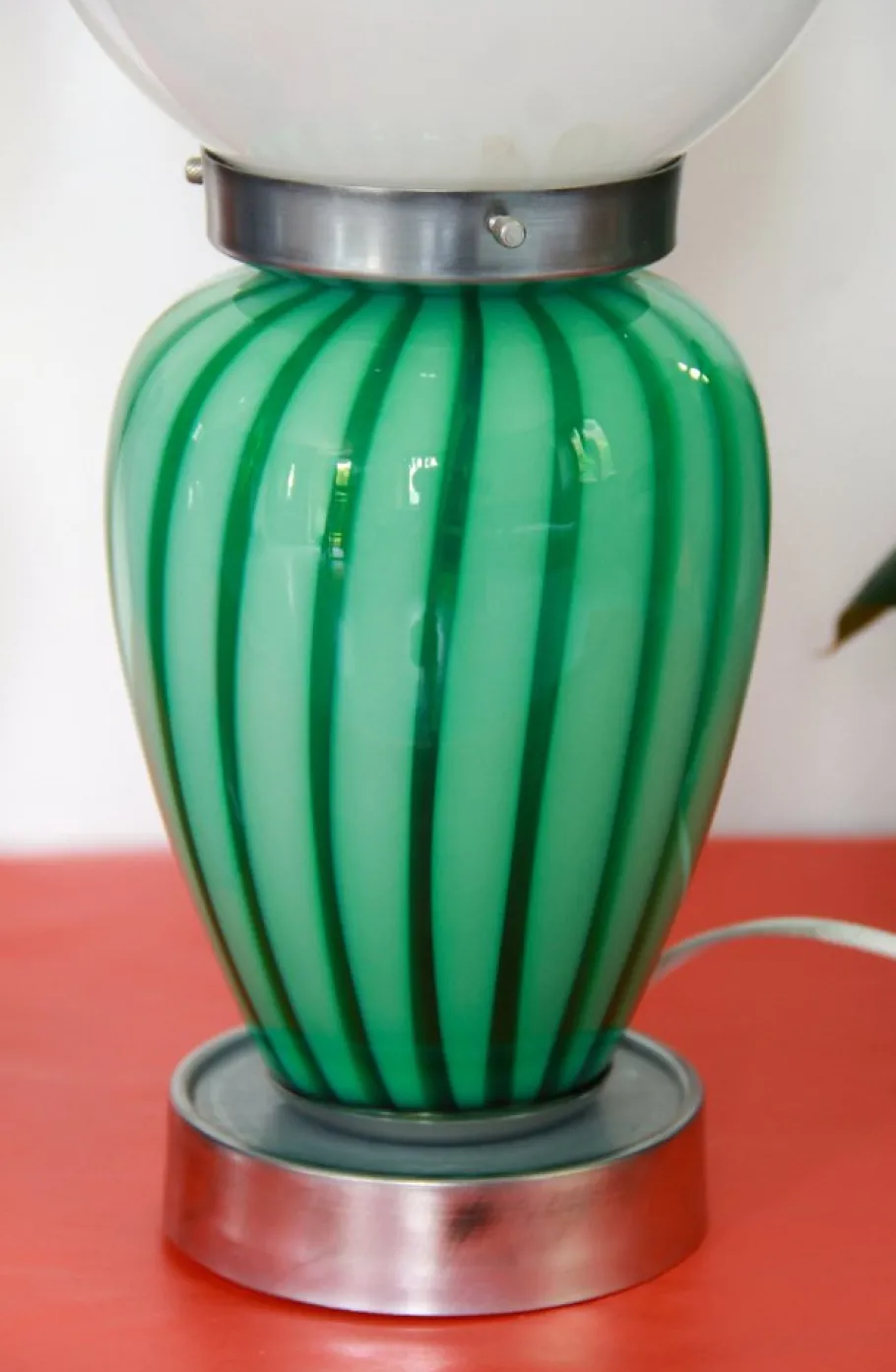 Discount Pamono Space Age Murano Swirl Table Lamps from Mazzega, Italy, 1970s, Set of 2