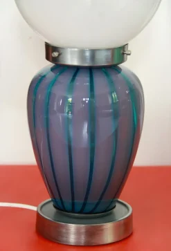 Discount Pamono Space Age Murano Swirl Table Lamps from Mazzega, Italy, 1970s, Set of 2