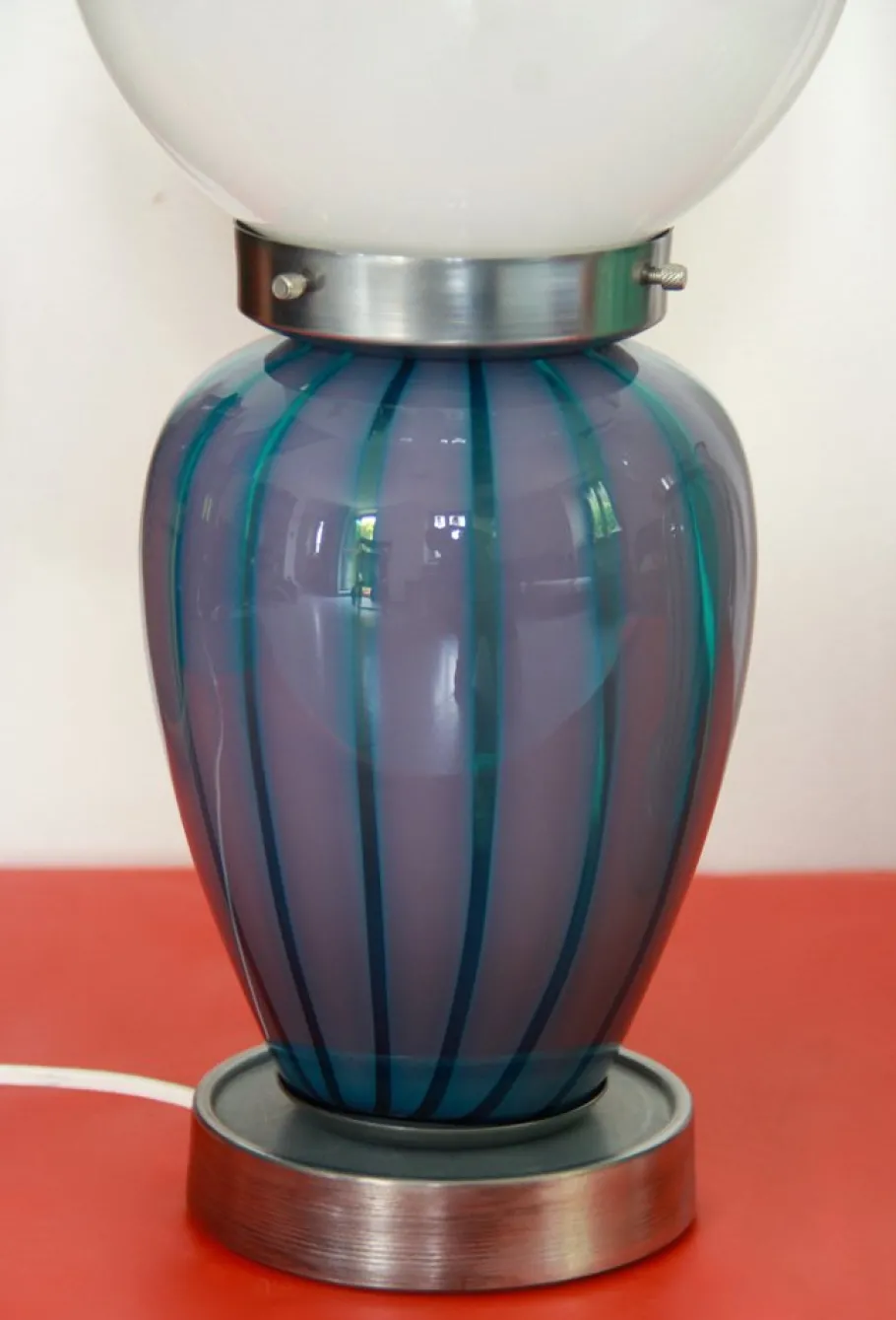 Discount Pamono Space Age Murano Swirl Table Lamps from Mazzega, Italy, 1970s, Set of 2