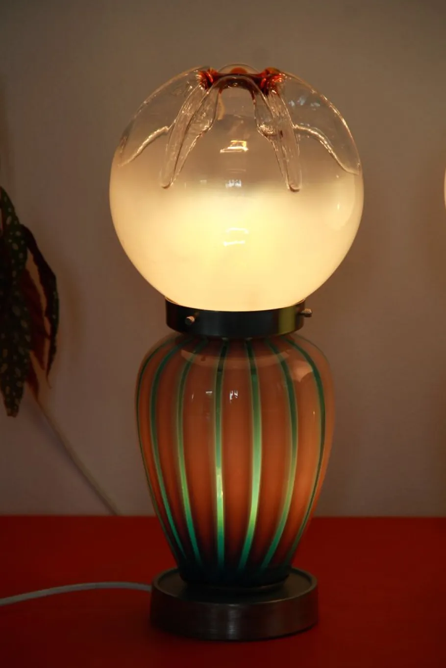 Discount Pamono Space Age Murano Swirl Table Lamps from Mazzega, Italy, 1970s, Set of 2