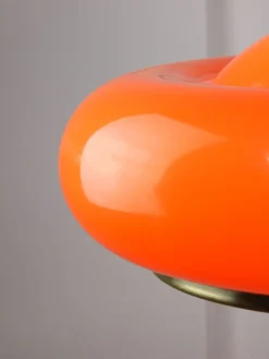 New Pamono Space Age Orange Brass and Acrylic Glass Pendant Lamp, 1970s