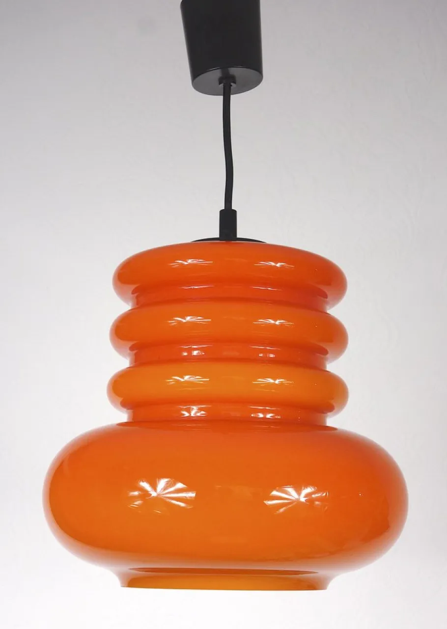 Discount Pamono Space Age Orange Ceiling Lamp from Peill & Putzler, 1960s