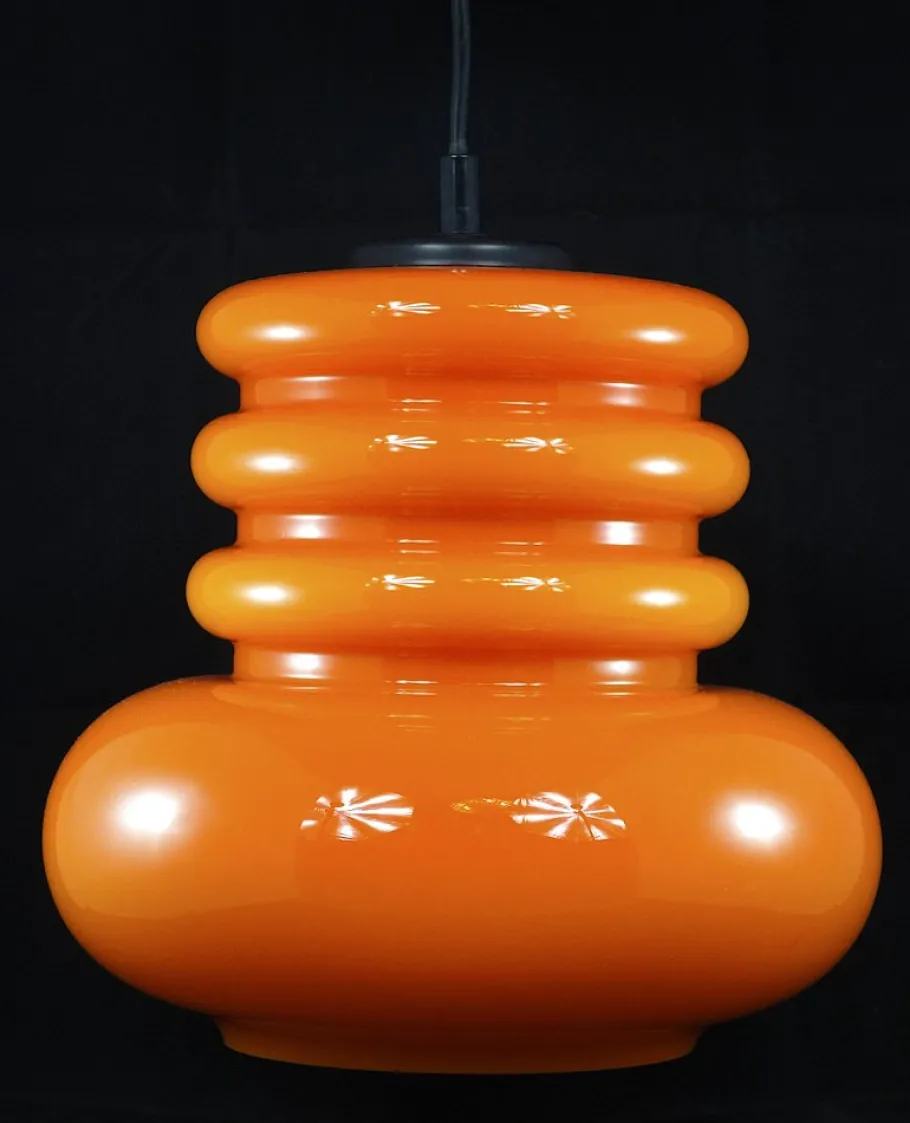 Discount Pamono Space Age Orange Ceiling Lamp from Peill & Putzler, 1960s