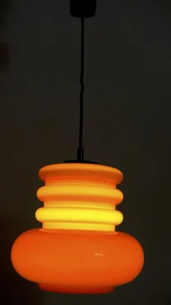 Discount Pamono Space Age Orange Ceiling Lamp from Peill & Putzler, 1960s
