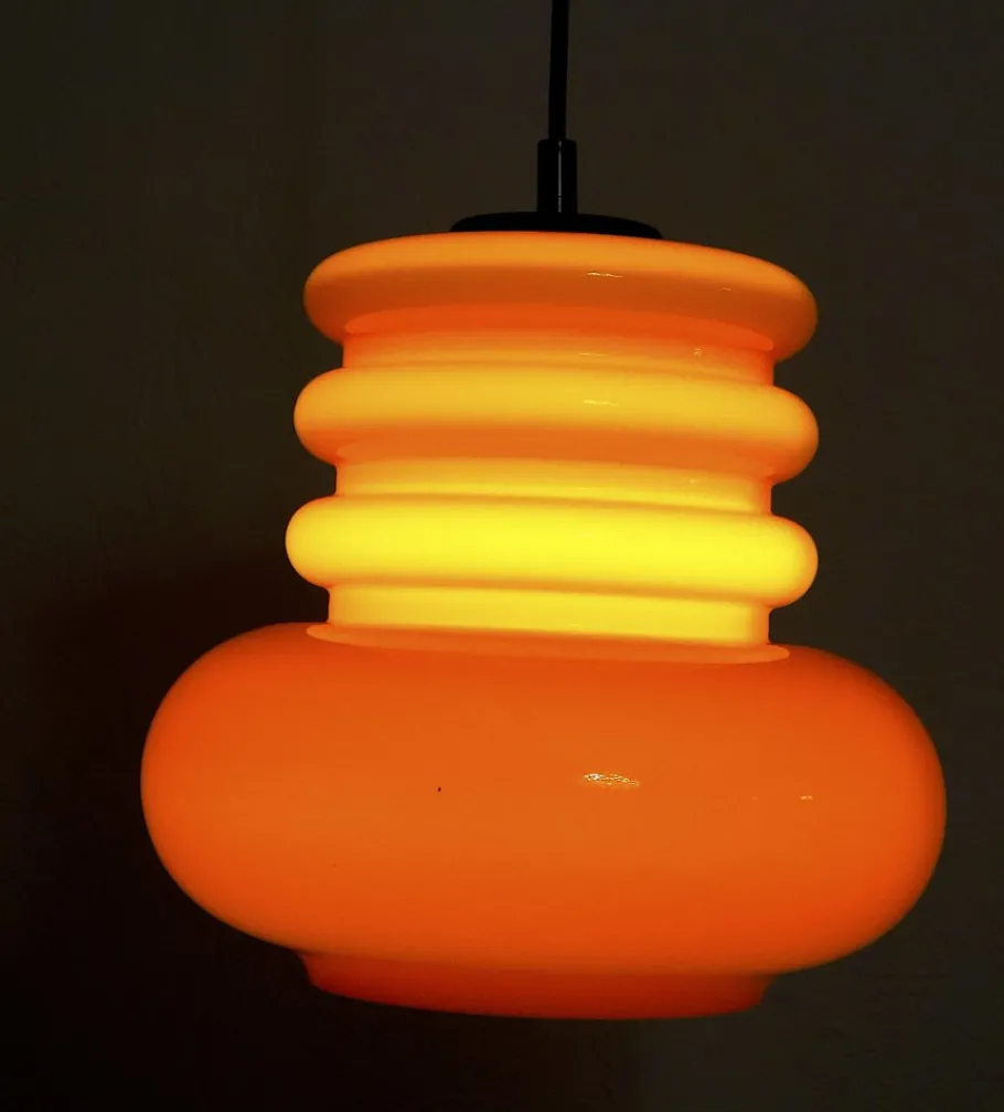 Discount Pamono Space Age Orange Ceiling Lamp from Peill & Putzler, 1960s