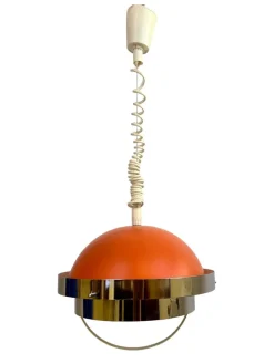 Hot Pamono Space Age Orange Ceiling Light by Sijaj Hrastnik, 1960s