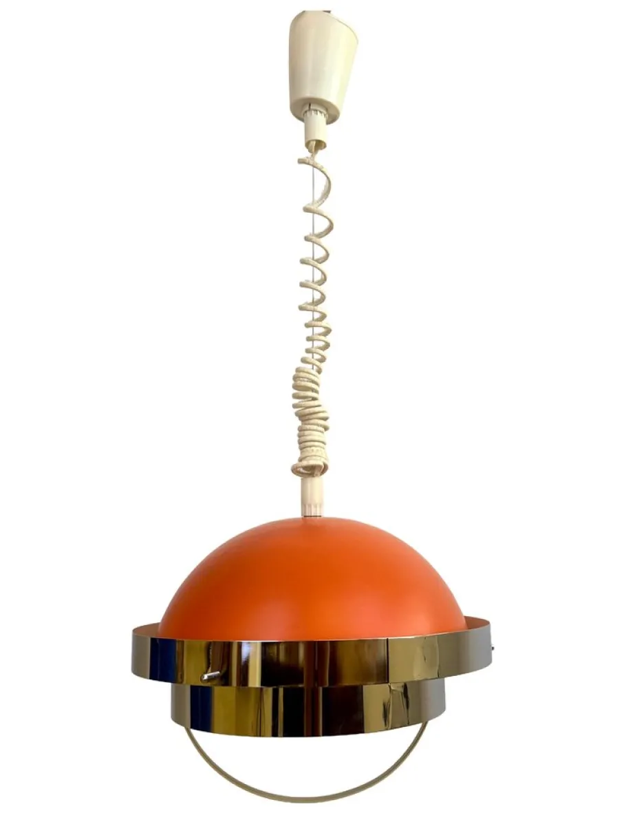 Hot Pamono Space Age Orange Ceiling Light by Sijaj Hrastnik, 1960s