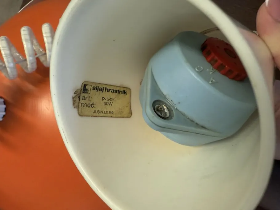 Hot Pamono Space Age Orange Ceiling Light by Sijaj Hrastnik, 1960s