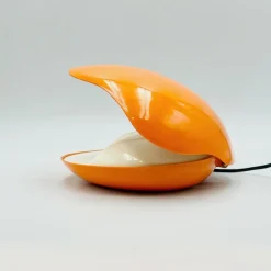Clearance Pamono Space Age Orange Lamp Oyster by Gamma3, 1970s