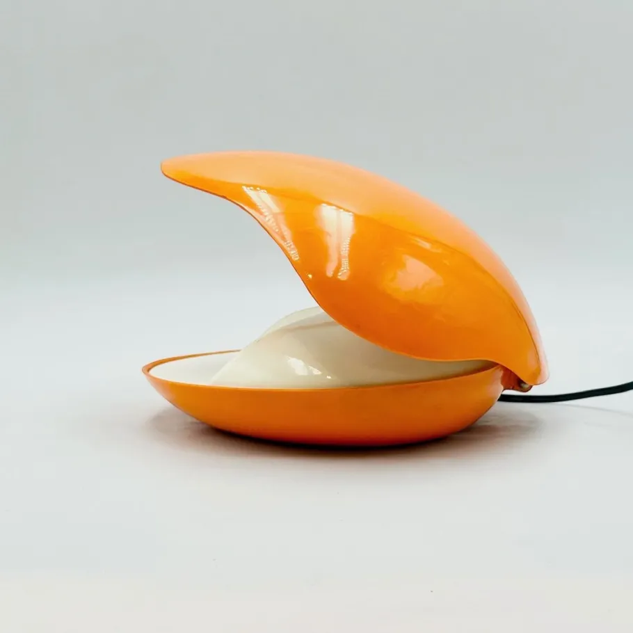 Clearance Pamono Space Age Orange Lamp Oyster by Gamma3, 1970s