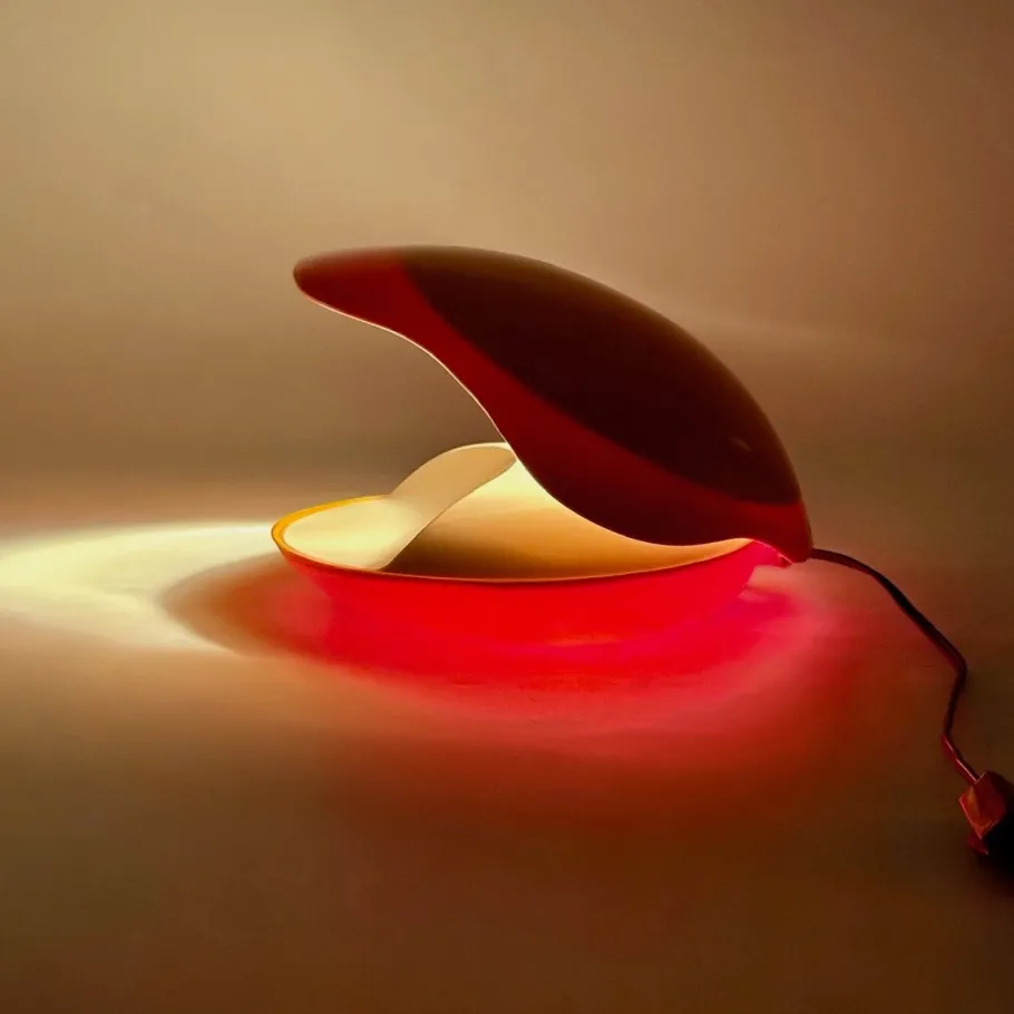 Clearance Pamono Space Age Orange Lamp Oyster by Gamma3, 1970s