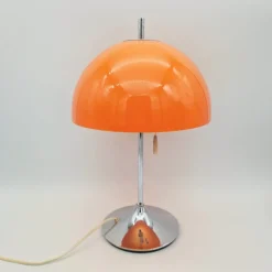 Clearance Pamono Space Age Orange Table Lamp by Frank Bentler for Wila, 1970s