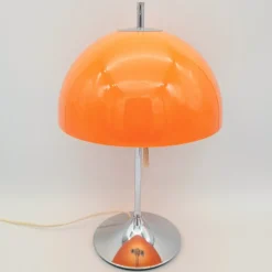 Clearance Pamono Space Age Orange Table Lamp by Frank Bentler for Wila, 1970s