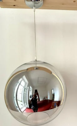 Best Pamono Space Age Pendant Lamp in Half-Mirrored Acrylic, 1970s