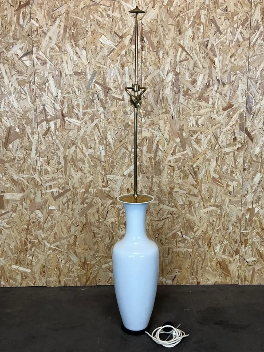 Discount Pamono Space Age Porcelain & Brass Floor Lamp from KPM, 1970s