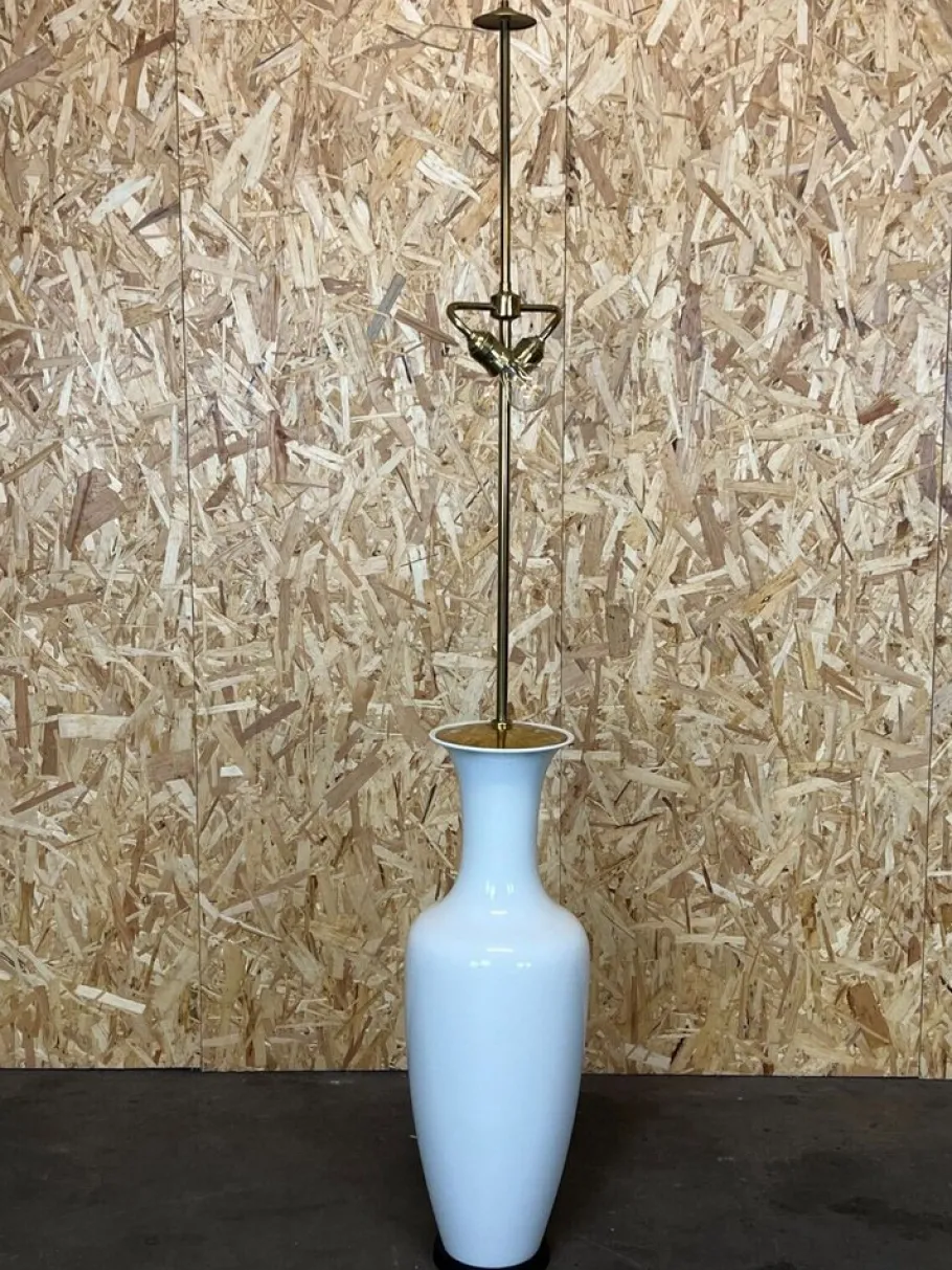 Discount Pamono Space Age Porcelain & Brass Floor Lamp from KPM, 1970s