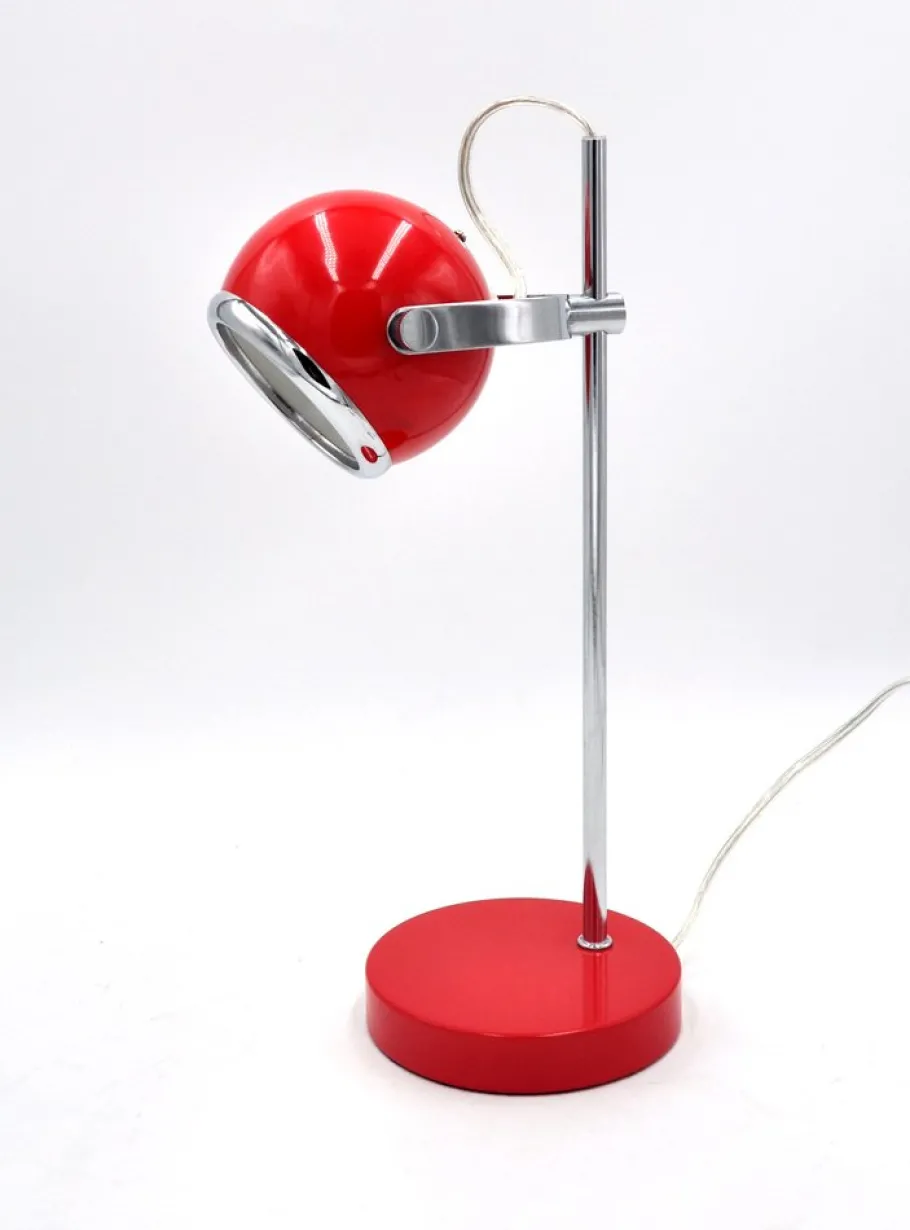 New Pamono Space Age Red Eyeball Table Lamp