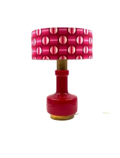 New Pamono Space Age Red Glass Table Lamp, Italy, 1960s