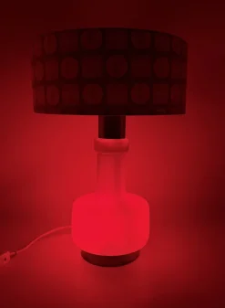New Pamono Space Age Red Glass Table Lamp, Italy, 1960s