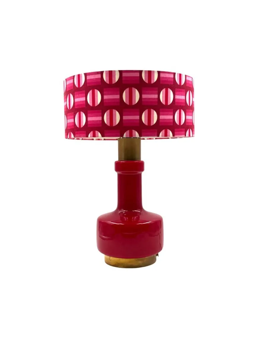 New Pamono Space Age Red Glass Table Lamp, Italy, 1960s