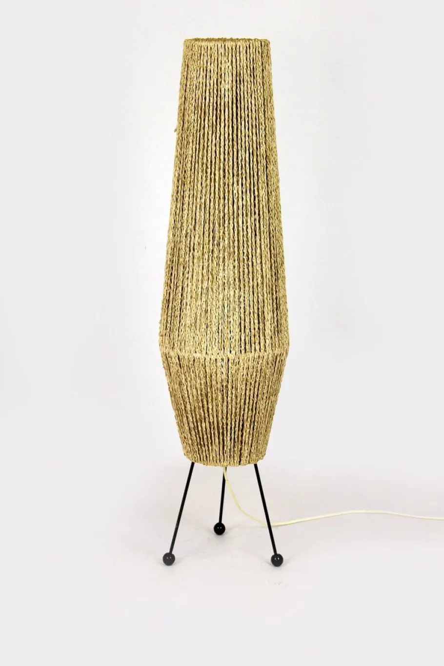 Best Pamono Space Age Rocket Floor Lamp with a Braided String, Former Czechoslovakia, 1960s