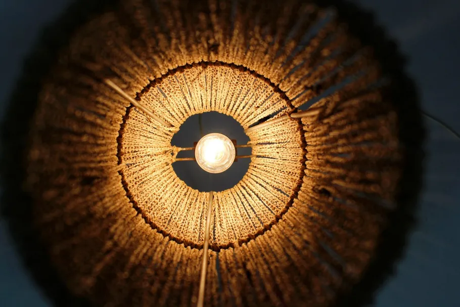 Best Pamono Space Age Rocket Floor Lamp with a Braided String, Former Czechoslovakia, 1960s