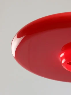 Best Pamono Space Age Saucer Pendant in Red Acrylic Glass from Guzzini, 1960s