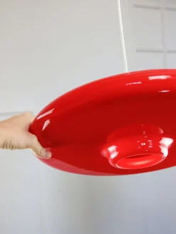 Best Pamono Space Age Saucer Pendant in Red Acrylic Glass from Guzzini, 1960s
