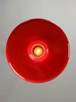 Best Pamono Space Age Saucer Pendant in Red Acrylic Glass from Guzzini, 1960s