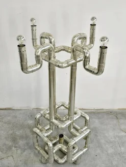 Clearance Pamono Space Age Sculptural Rombo Floor Lamp attributed to Gaetano Missaglia, 1960s