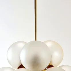 Sale Pamono Space Age Sputnik Brass & Glass Globes Ceiling Light from Kaiser Leuchten, Germany, 1960s
