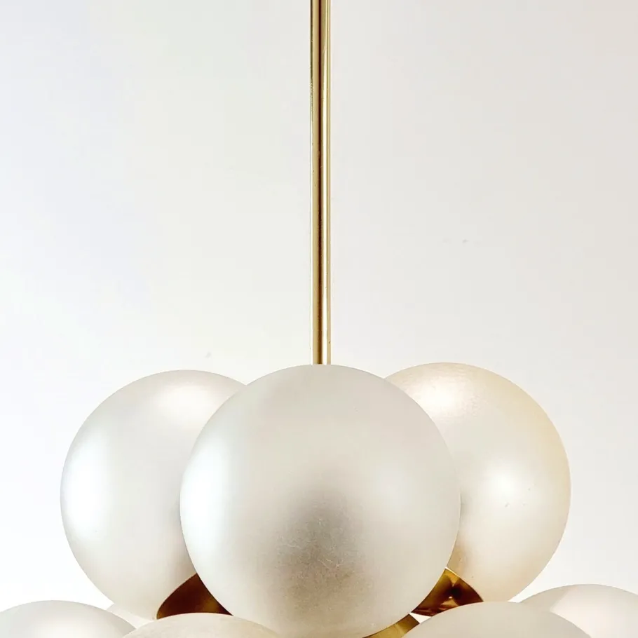 Sale Pamono Space Age Sputnik Brass & Glass Globes Ceiling Light from Kaiser Leuchten, Germany, 1960s