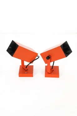 Discount Pamono Space Age Square Wall Spots attributed to Staff Leuchten, 1970s, Set of 2