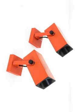 Discount Pamono Space Age Square Wall Spots attributed to Staff Leuchten, 1970s, Set of 2