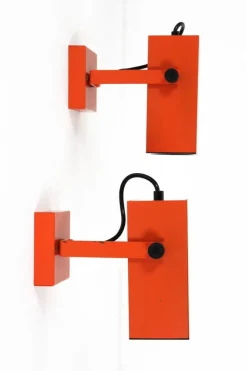 Discount Pamono Space Age Square Wall Spots attributed to Staff Leuchten, 1970s, Set of 2