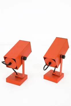 Discount Pamono Space Age Square Wall Spots attributed to Staff Leuchten, 1970s, Set of 2