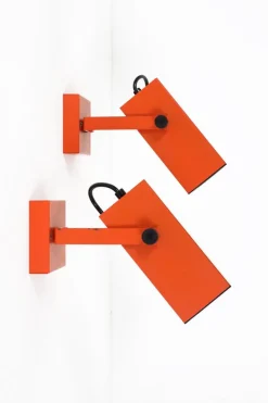 Discount Pamono Space Age Square Wall Spots attributed to Staff Leuchten, 1970s, Set of 2