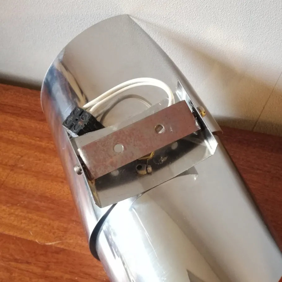 New Pamono Space Age Stainless Steel Wall Light, 1970s