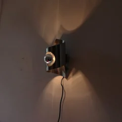 New Pamono Space Age Stainless Steel Wall Light, 1970s