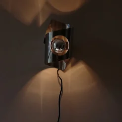 New Pamono Space Age Stainless Steel Wall Light, 1970s