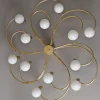 Clearance Pamono Space Age Swirl Ceiling Lamp in Brass from Cosack