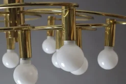 Clearance Pamono Space Age Swirl Ceiling Lamp in Brass from Cosack