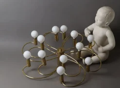 Clearance Pamono Space Age Swirl Ceiling Lamp in Brass from Cosack