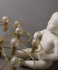 Clearance Pamono Space Age Swirl Ceiling Lamp in Brass from Cosack