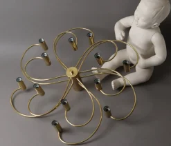 Clearance Pamono Space Age Swirl Ceiling Lamp in Brass from Cosack