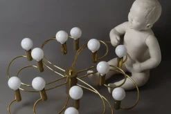 Clearance Pamono Space Age Swirl Ceiling Lamp in Brass from Cosack