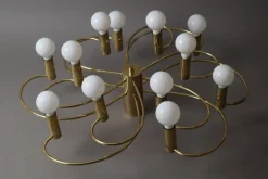 Clearance Pamono Space Age Swirl Ceiling Lamp in Brass from Cosack