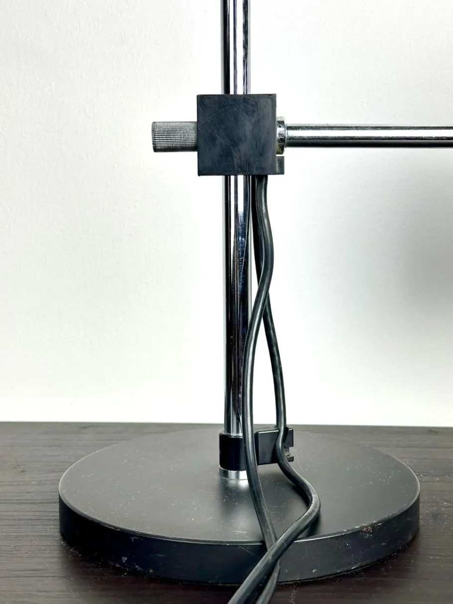 New Pamono Space Age Table Lamp with Adjustable Chrome Ball Shades by Reggiani, 1970s